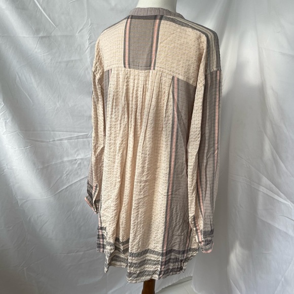 Rare! Free People plaid shirt dress metallic XS - Picture 2 of 7